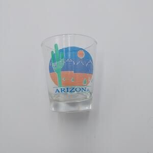 Arizona Shot Glass Souvenir Colors With Cactus‎ And Sunset